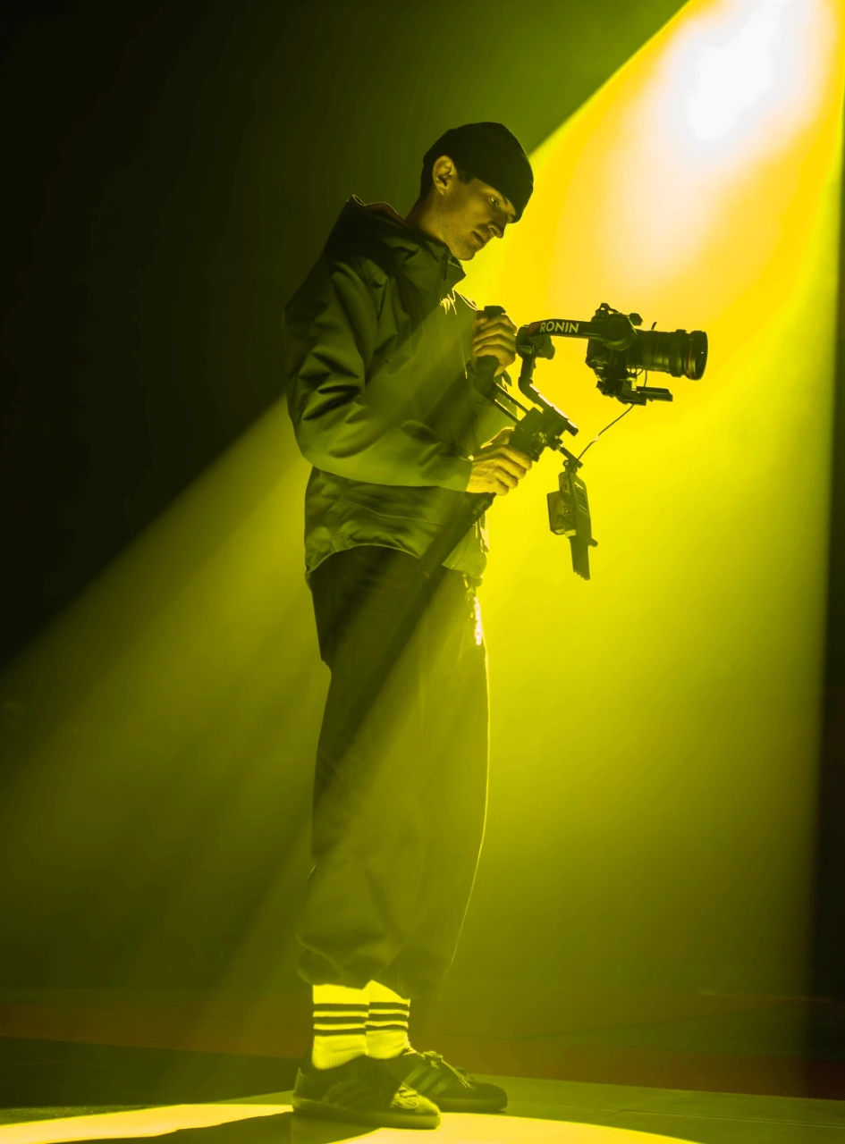 Man filming with camera